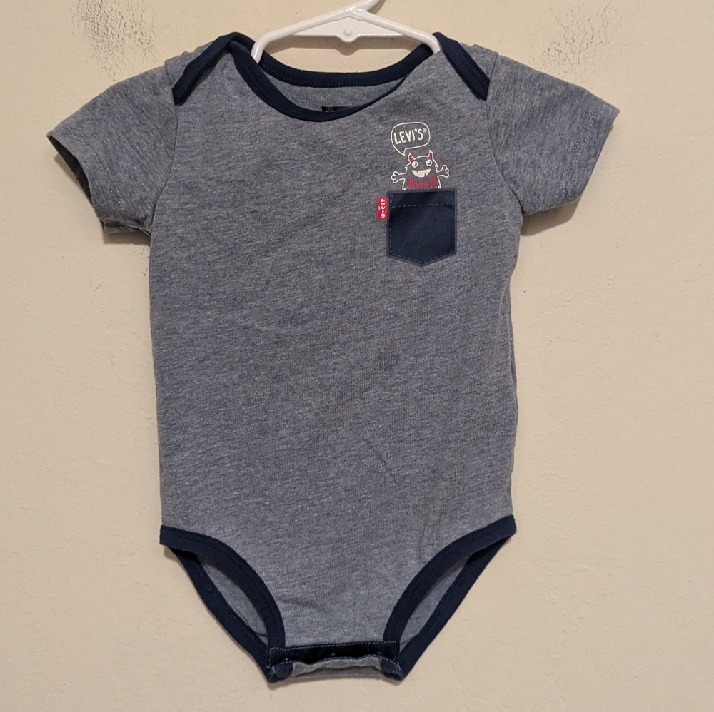 Levi's  light Blue with dark blue onsie size 12 months